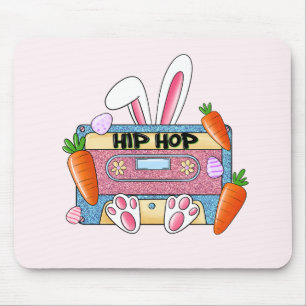 Hip-Hop Easter Bunny Mixtape – Retro Cassette Mouse Pad