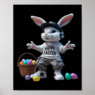 Hip-hop Easter Bunny Poster