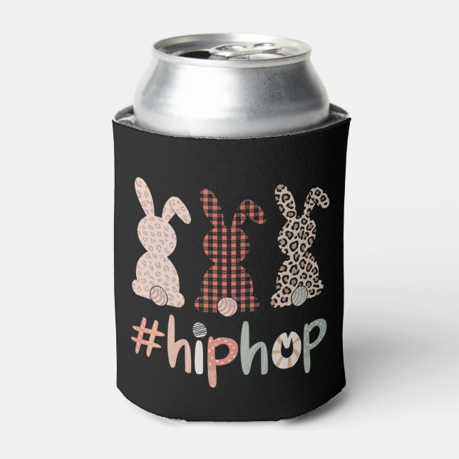 Hip Hop Easter Bunny Spring Cute Can Cooler (Can Front)