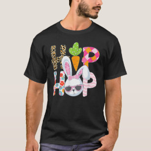 Hip Hop Easter Women Girls Leopard Print Plaid Bun T-Shirt