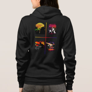 Hip Hop Elements Zip-Up Hoodie MC DJ Breakdance