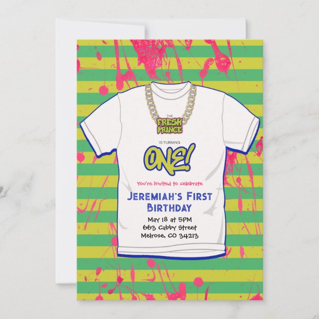 Hip Hop Fresh One 1st Birthday Invitation (Front)