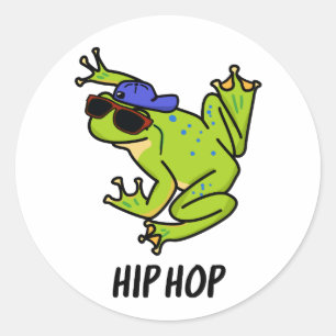 Hip Hop Funny Hopping Frog Pun Classic Round Sticker