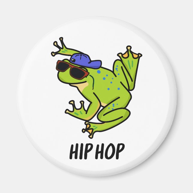Hip Hop Funny Hopping Frog Pun Magnet (Front)