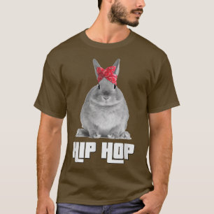 Hip Hop Gangsta Bunny Rabbit Easter T  with Red Ba T-Shirt