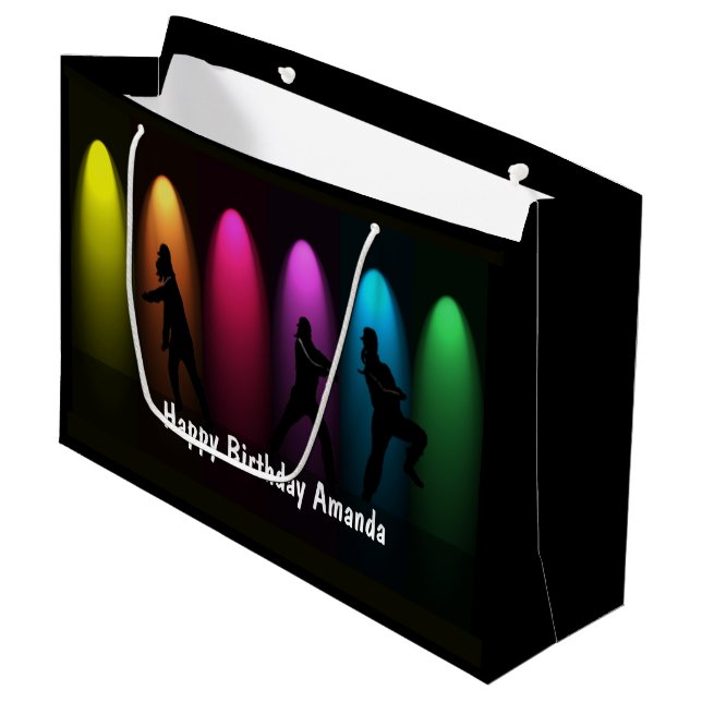 Hip Hop Girl Birthday Custom LG GB Large Gift Bag (Front Angled)