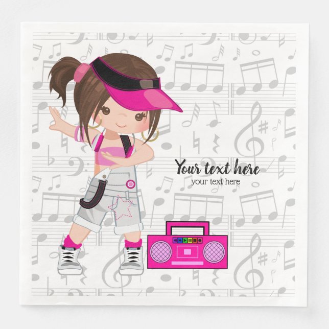 Hip hop girl napkin (Front)