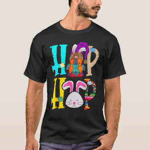 Hip Hop Gnome Happy Easter Day Cute Bunny With Egg T-Shirt