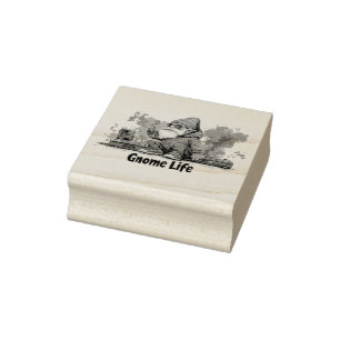 Hip Hop Gnome Illustration - Gnome Life Rubber Stamp