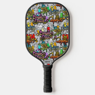 Hip Hop Graffiti custom monogram Pickleball Paddle
