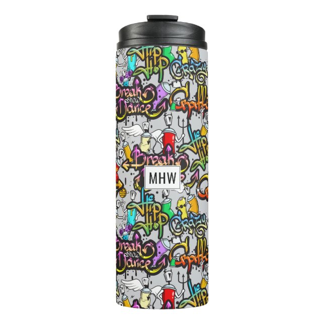 Hip Hop Graffiti custom monogram tumbler (Front)