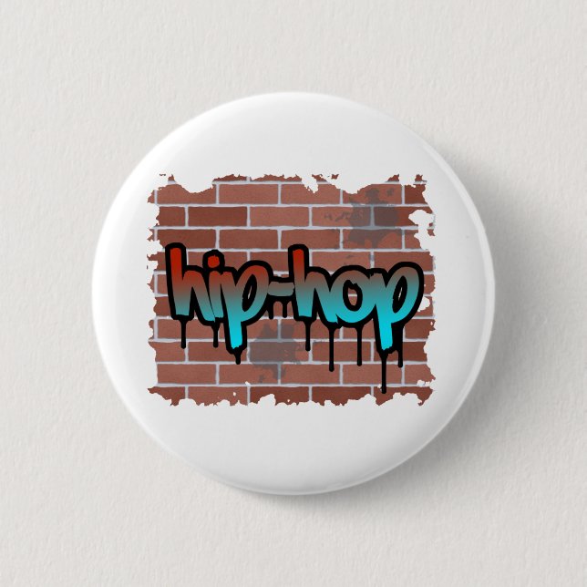 hip hop graffiti  design 6 cm round badge (Front)
