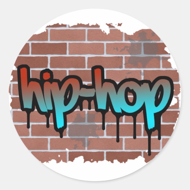 hip hop graffiti  design  classic round sticker (Front)