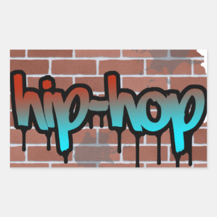 hip hop graffiti  design rectangular sticker