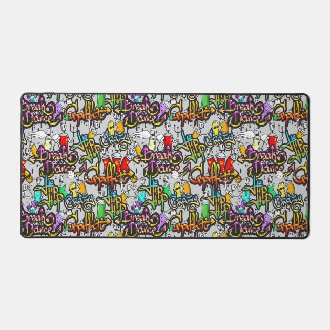 Hip Hop Graffiti Pattern Desk Mat (Front)