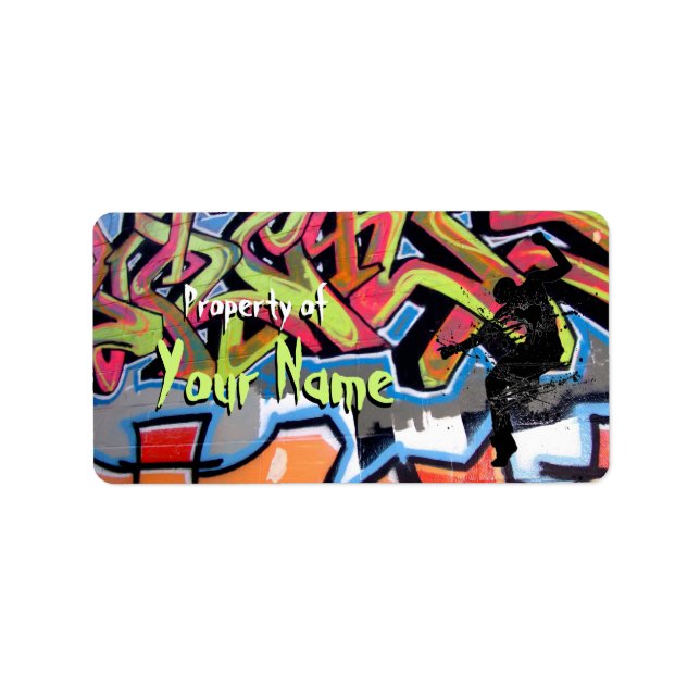 Hip Hop Graffiti Personalised Property Of Label (Front)