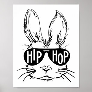 Hip Hop Happy Easter Bunny Face With Sungles Men B Poster