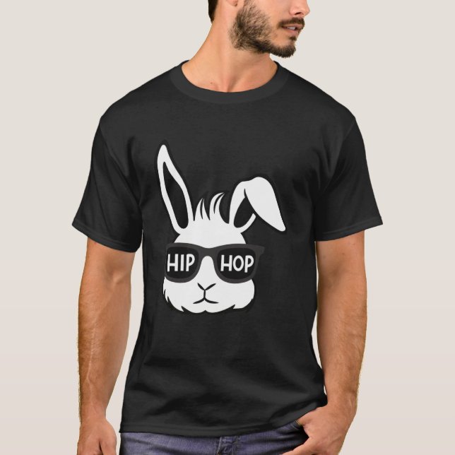 Hip Hop Happy Easter  Bunny Glasses Rabbit Eggs Hu T-Shirt (Front)