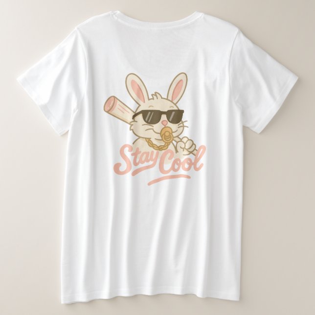  Hip Hop Hare Plus Size T-Shirt (Design Back)
