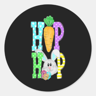 Hip hop hippity easter bunny funny graphic Hip hop Classic Round Sticker