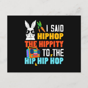 Hip Hop Hippity Funny Easter Bunny Boys Girls Kids Enclosure Card