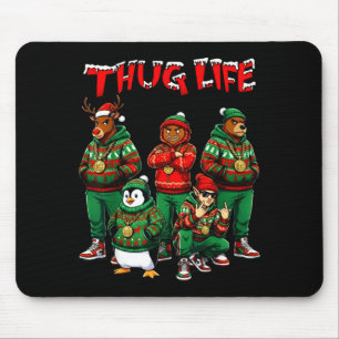 Hip Hop Holiday Crew - Ugly Christmas Sweater Rap  Mouse Pad