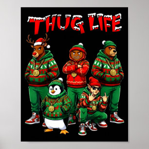 Hip Hop Holiday Crew - Ugly Christmas Sweater Rap Poster