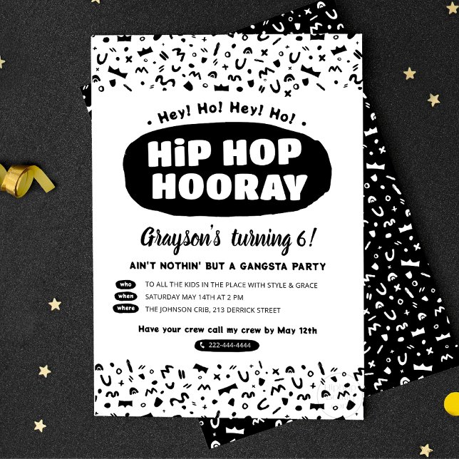 Hip Hop Hooray Birthday, 90s Old School Rap Lyric Invitation (Creator Uploaded)