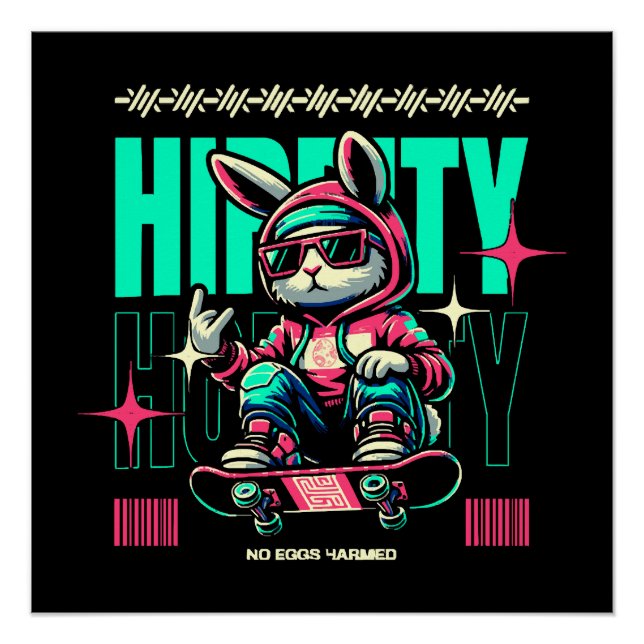 Hip-Hop Hoppity - Skater Bunny Easter Poster (Front)