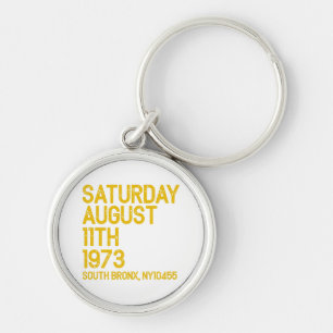 Hip Hop is Born Saturday, Aug 11, 1973, 50 Years S Key Ring