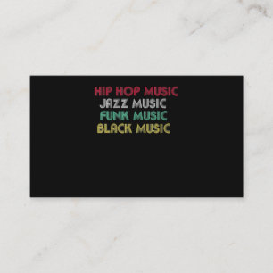 Hip Hop Jazz Funk Black Music - Musical Creative Business Card