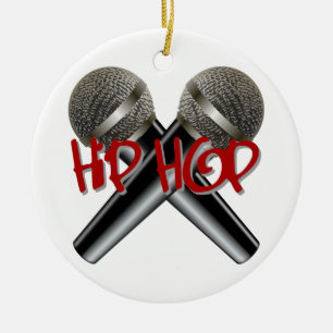 Hip Hop - mc rap dj rap turntable mic graffiti r&b Ceramic Tree Decoration