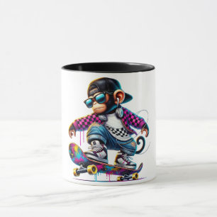 Hip-Hop Monkey on Wheels: Bold Streetwear for Tren Mug