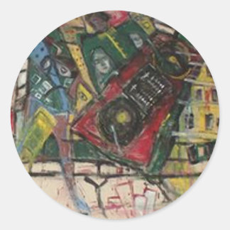 HIP HOP MURAL CLASSIC ROUND STICKER