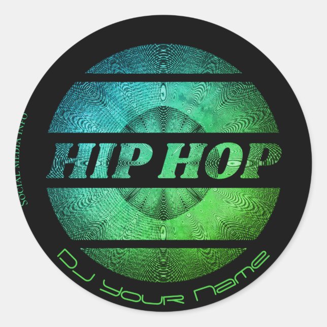 Hip hop music DJ Business Card Classic Round Sticker (Front)