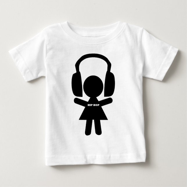 Hip Hop Music, Headphones, Hip-Hop Love Baby T-Shirt (Front)