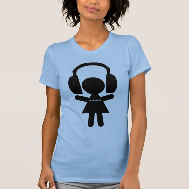 Hip Hop Music, Headphones, Hip-Hop Love T-Shirt (Front)