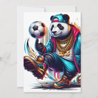 Hip Hop Panda Soccer Football Summer Sports Announcement