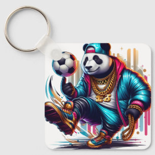 Hip Hop Panda Soccer Football Summer Sports Key Ring