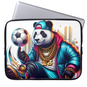Hip Hop Panda Soccer Football Summer Sports Laptop Sleeve