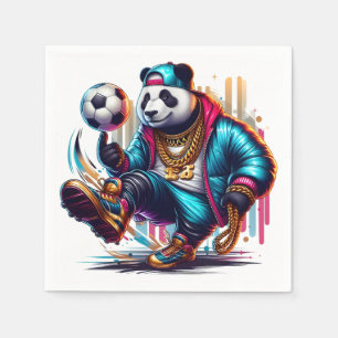 Hip Hop Panda Soccer Football Summer Sports Napkin