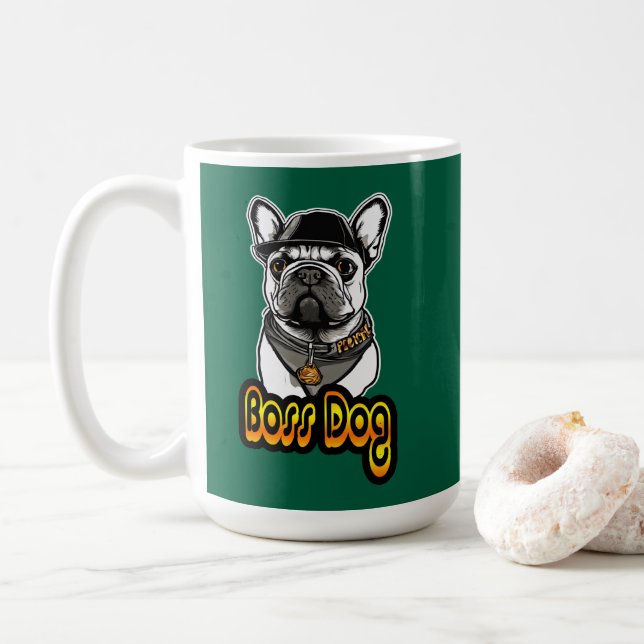 Hip Hop Print - Boss Dog - Coffee Mug (With Donut)