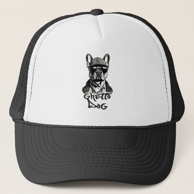 Hip Hop Print - Ghetto Dog - Cap Trucker Hat (Front)