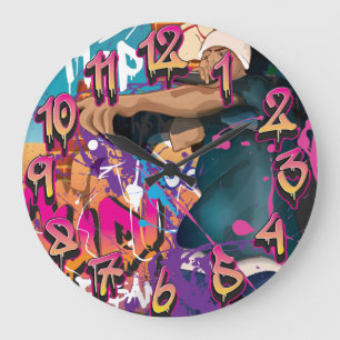 Hip Hop Singer Large Clock