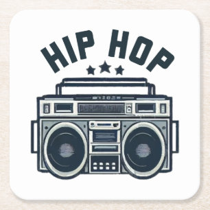 Hip hop square paper coaster