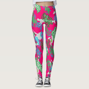 Hip Hop Street Arts Pattern B Pink BG Leggings