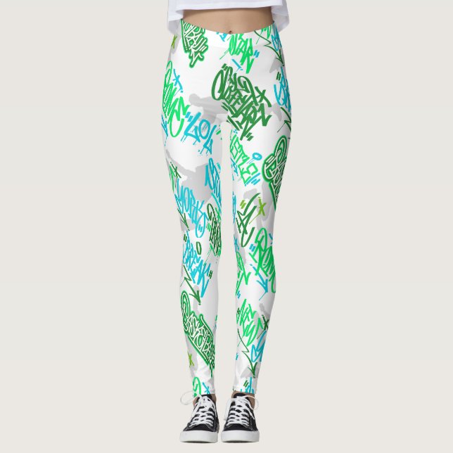Hip Hop Street Arts Pattern Leggings (Front)
