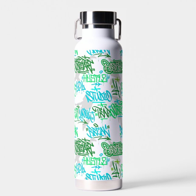 Hip Hop Street Arts Pattern Water Bottle (Front)