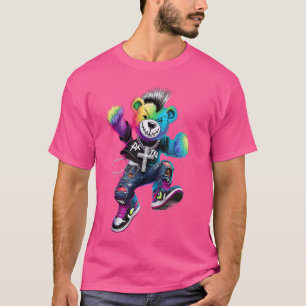 Hip-Hop Teddy-Bear Colourful TeddyBear Graphic T-Shirt