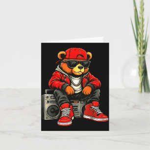 Hip Hop Teddy Bear Rap Music Card